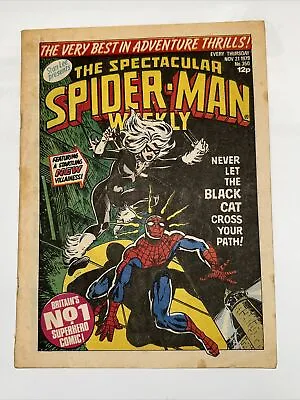 Buy THE SPECTACULAR SPIDER-MAN COMICS WEEKLY #350 MARVEL UK 1979  1st Black Cat • 19.90£