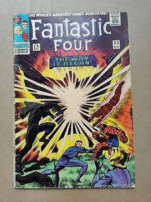 Buy Fantastic Four #53 VG 2nd Black Panther 1st Klaw Marvel 1966 Jack Kirby (2) • 35.18£