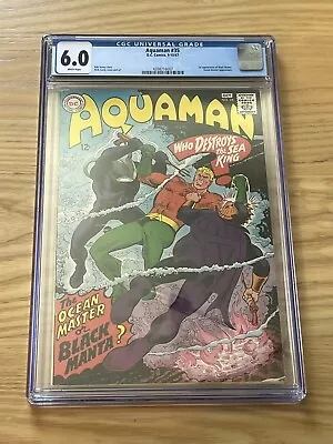 Buy Aquaman 35 (1967) - CGC 6.0- WHITE PAGES - 1ST APP. OF BLACK MANTA! • 299.82£