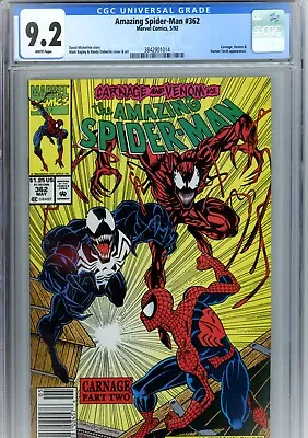 Buy AMAZING SPIDER-MAN #362 Newsstand CGC 9.2  May 1992 2nd Appearance Of Carnage • 51.39£