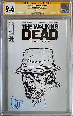 Buy Walking Dead Deluxe #1 Blank Cover Zombie Dale Sketch By Charlie Adlard CGC 9.6 • 199£