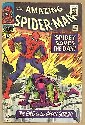 Buy Amazing Spider-Man 40 (VG-) Green Goblin Origin! Stan Lee 1966 Marvel Comic V740 • 125.81£