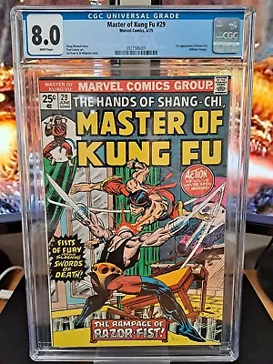 Buy Master Of Kung Fu #29 CGC 8.0 Marvel Comics 1975 • 43.36£