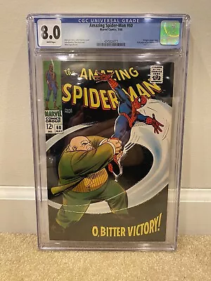 Buy The Amazing Spider-Man #60 CGC 8.0 WHITE PAGES ❄️ May 1968 Beautiful! FISK App • 241.28£