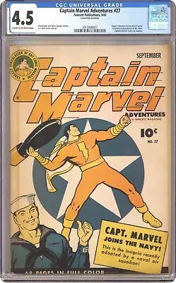 Buy Captain Marvel Adventures #27 CGC 4.5 1943 3913490007 • 396.30£