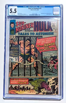 Buy Tales To Astonish #70 Cgc 5.5 Sub-mariner 1st Solo Appearance 1965 • 91.90£