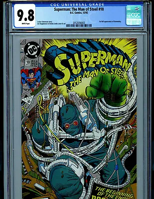 Buy Superman Man Of Steel # 18 CGC 9.8 NM/MT 1992 DC Comics 1st Doomsday BX4 • 199.87£