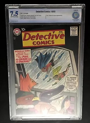 Buy DETECTIVE COMICS #253 CBCS GRADED 7.5 1st APP TERRIBLE TRIO DC 1958 RARE NOT CGC • 970.14£