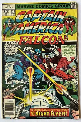 Buy Captain America #213 • KEY 1st Appearance Night Flyer! Jack Kirby! (Marvel 1977) • 2.39£