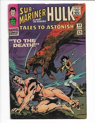 Buy Tales To Astonish 80 - Vg+ 4.5 - Mole Man - Sub-mariner - Incredible Hulk (1966) • 13.40£
