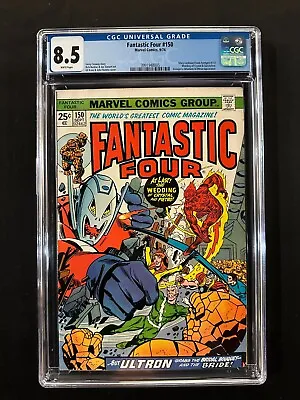 Buy Fantastic Four #150 CGC 8.5 (1974) - Wedding Crystal & Quicksilver - Avengers • 55.29£