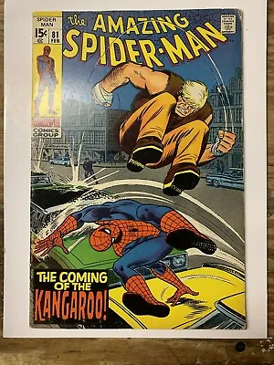 Buy The Amazing Spider-Man #81/Bronze Age Marvel Comic Book/1st Kangaroo/FN • 46.64£