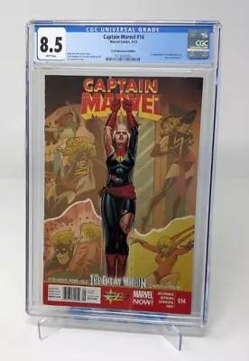 Buy NEWSSTAND Captain Marvel #14 CGC 8.5 Marvel Comics 2013 • 167.90£