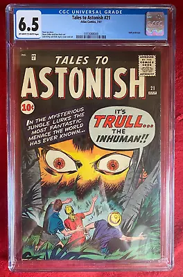 Buy Tales To Astonish #21 CGC 6.5 Atlas 1961 Hulk And Thing Prototype!? Marvel Key! • 481.30£