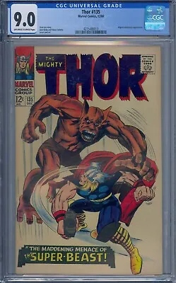 Buy Thor #135 Cgc 9.0 High Evolutionary Super-beast Jack Kirby • 176.93£