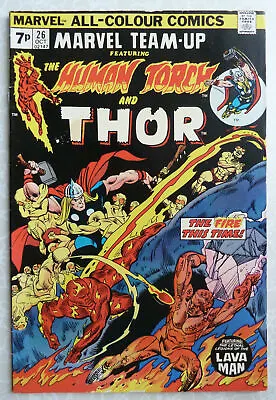 Buy Marvel Team-Up #26 - Human Torch &Thor - UK Variant October 1974 FN 6.0 • 6.75£