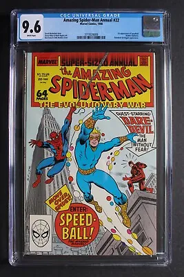 Buy AMAZING SPIDER-MAN ANNUAL #22 High Evolutionary Daredevil 1st SPEEDBALL CGC 9.6 • 55.17£