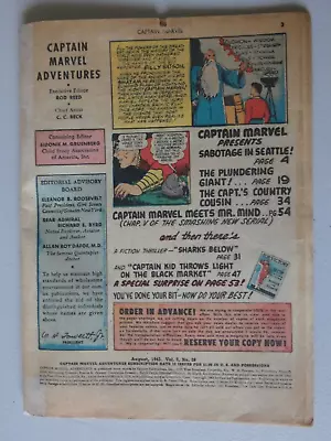 Buy Captain Marvel Adventures #25, (1943) And #46 (1945)***Coverless Comics • 78.27£