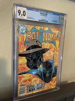 Buy Batman #386 CGC 9.0 NEWSSTAND White Pages First App Black Mask & Origin - Gunn! • 179.89£