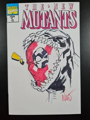 Buy New Mutants #98 Signed With Original Venom / Deadpool Sketch By Eddie Nunez • 124.95£