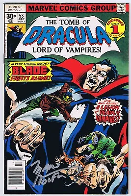 Buy Tomb Of Dracula #58 VG Signed W/COA Marv Wolfman Blade Solo 1977 Marvel Comics • 74.86£