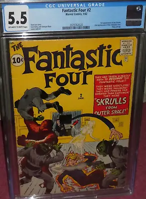 Buy Fantastic Four 2 Cgc 5.5 1 St Skrulls Offwhite Pages • 3,200£