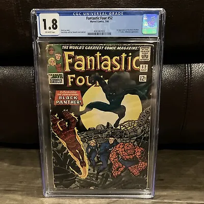 Buy Fantastic Four #52 7/66 CGC 1.8 1st Appearance Of Black Panther Wakanda Forever • 335.11£