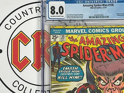 Buy Marvel Comics (6/74) Amazing Spider-Man #138 CGC 8.0 • 63.32£