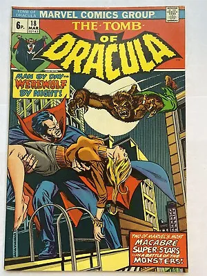 Buy THE TOMB OF DRACULA #18 Werewolf By Night Marvel Comics 1974 UK Price VF/VF- • 79.95£