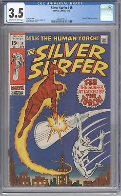 Buy SILVER SURFER #15 CGC 3.5 - Classic Human Torch Appearance • 71.58£