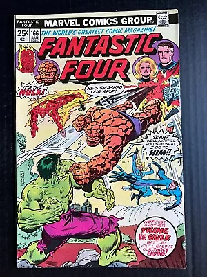 Buy FANTASTIC FOUR #166  January 1976 Classic Battle Thing VS Incredible Hulk KEY • 30.07£
