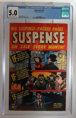 Buy Suspense #27 1953 - CGC 5.0  Carl Burgos Cover Pre-Code Horror -  Stan Lee • 229.19£