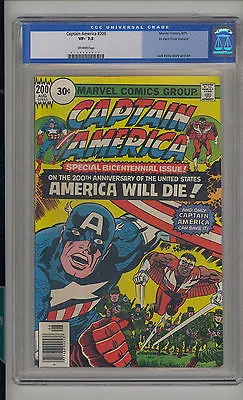 Buy Captain America #200 CGC 7.5 VF- Unrestored Marvel 30 Cent Variant OW Pages • 197.94£
