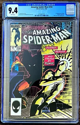 Buy THE AMAZING SPIDER-MAN #256 In NM CGC 9.4 A 1984 Marvel Comic 1st App Of PUMA • 64.05£