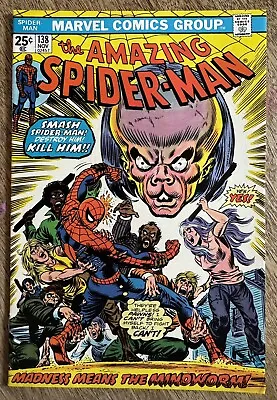Buy THE AMAZING SPIDERMAN #138 Marvel Comic Book 1974 1st App Mindworm • 20.10£