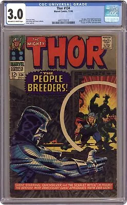 Buy Thor #134 CGC 3.0 1966 4003192019 1st App. High Evolutionary, Man-Beast • 108.08£