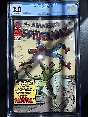 Buy Amazing Spider-Man #20 CGC 3.0 1st Scorpion 1965 Marvel Silver Age Comics🔑🔥 • 399.26£