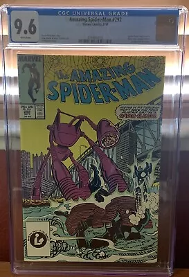 Buy Marvel AMAZING SPIDER-MAN #292 CGC 9.6 White Pages Mary Jane Proposal White Page • 39.52£