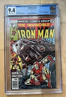 Buy The Invincible Iron Man #113 CGC 9.4 Marvel 1978 High Grade • 35.54£