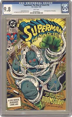 Buy Superman The Man Of Steel #18D CGC 9.8 1992 0225600011 1st Full App. Doomsday • 98.79£
