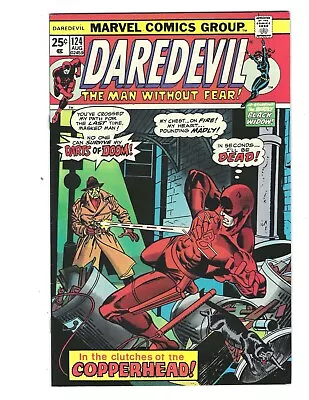 Buy Daredevil #124 1975 NM-  Black Widow! 1st Appearance Of Copperhead  Combine Ship • 32.13£