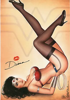 Buy 12x18  Art Print ~ Nathan Szerdy SIGNED JLA Poster ~ Wonder Woman Calendar Girl • 24.66£