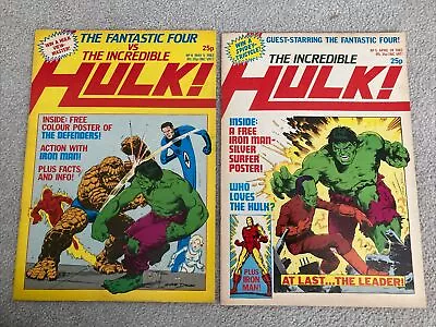 Buy Vintage Incredible Hulk Issues 5 & 6 Steve Dillon Cover Art Marvel UK 1982 • 19.99£