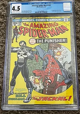 Buy Amazing Spider-Man 129 CGC 4.5 1st App Of The Punisher And The Jackal 1974 • 723.33£