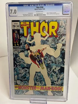 Buy Mighty Thor #169 CGC 7.0, Marvel Silver Age 10/1969, Origin Of Galactus • 119.93£