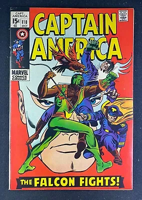 Buy Captain America (1968) #118 FN/VF (7.0) 2nd App Falcon & Redwing Gene Colan Art • 59.12£