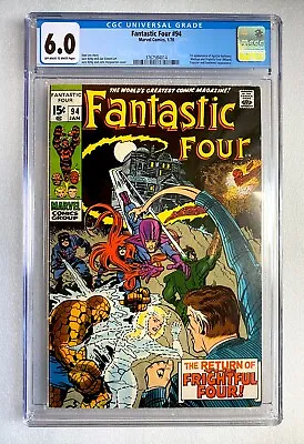 Buy Fantastic Four #94 Cgc 6.0 1st App Agatha Harkness + Medusa Mcu Marvel 1970 • 249.99£