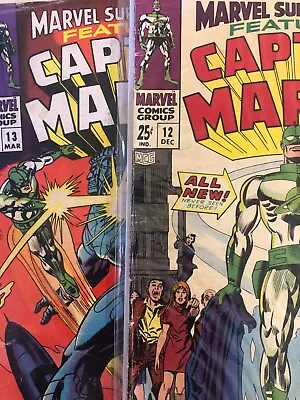 Buy Marvel Super Heroes 12, 13 (1967) Origin & 1st App Captain Marvel (Mar-vell) • 99.99£