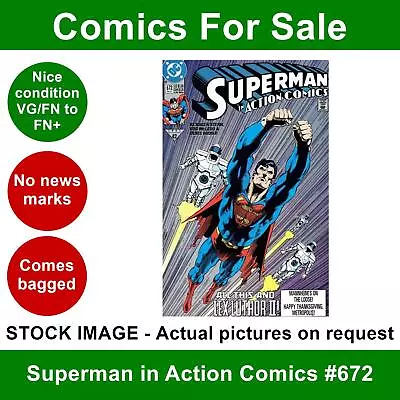 Buy DC Superman In Action Comics #672 Comic - VG/FN+ 01 December 1991 • 3.99£