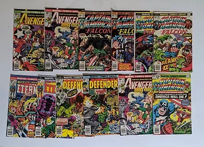 Buy 12x Marvel Comics Captain America 200 & Falcon Defenders Avengers 1970's Lot • 59.38£